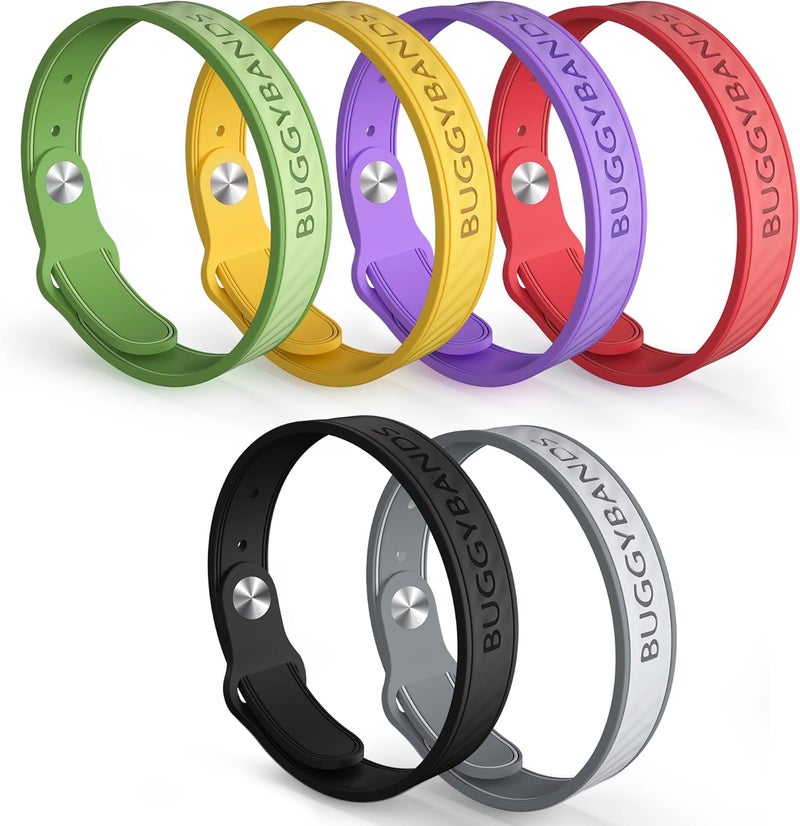 BuggyBands Mosquito Repellent Bracelets, 6 Pack Silicone Mosquito Repellent Bands with DEET Free, Natural & Waterproof Bug Wristbands for Kids and Adults, Outdoor Traveling Protection - Image 1